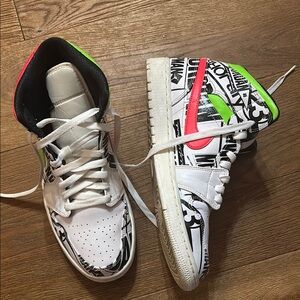 Jordan High-Top Sneakers with Black and White Accents, men’s 10s